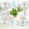 96Pcs Bear Baby Shower Tableware Sets - Serves 24 Guests (Blue)